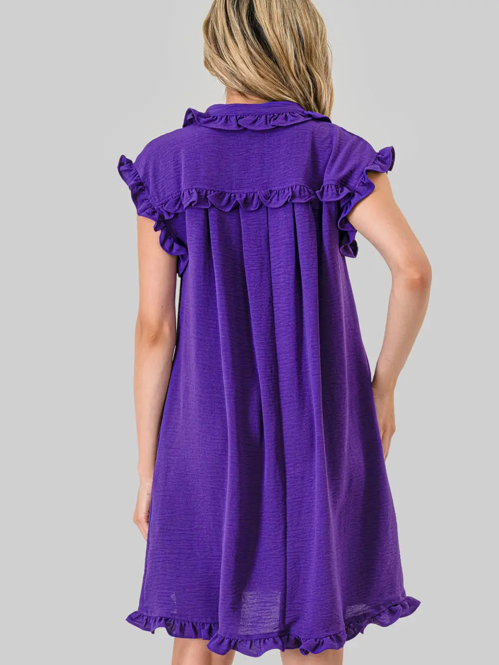 Avery Game Day Ruffle Button Down Dress