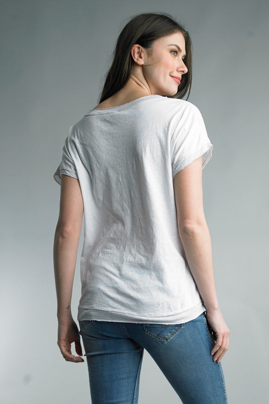 V-Neck Linen Tee