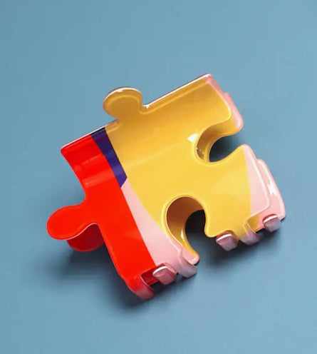 Colorful Puzzle Hair Claw Clips