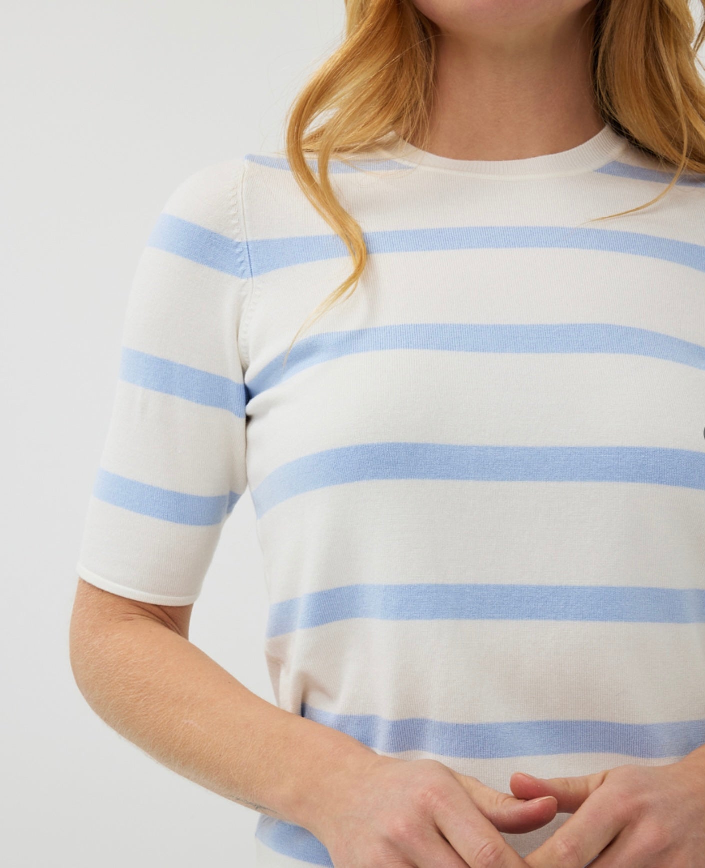 Stripe Short Sleeve Knit Top