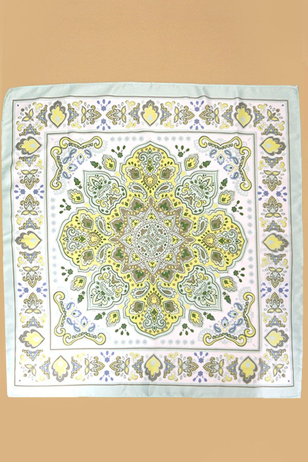 Paisley Mint Silky Feel Bandana Scarf