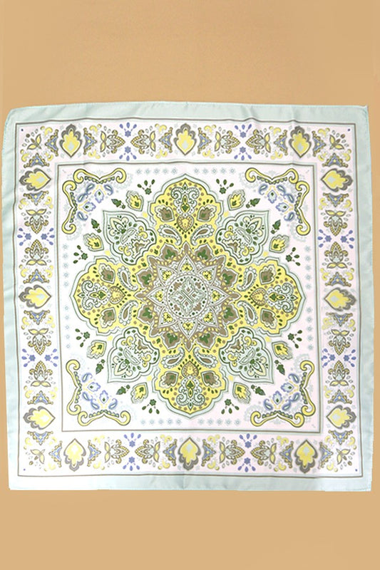 Paisley Mint Silky Feel Bandana Scarf