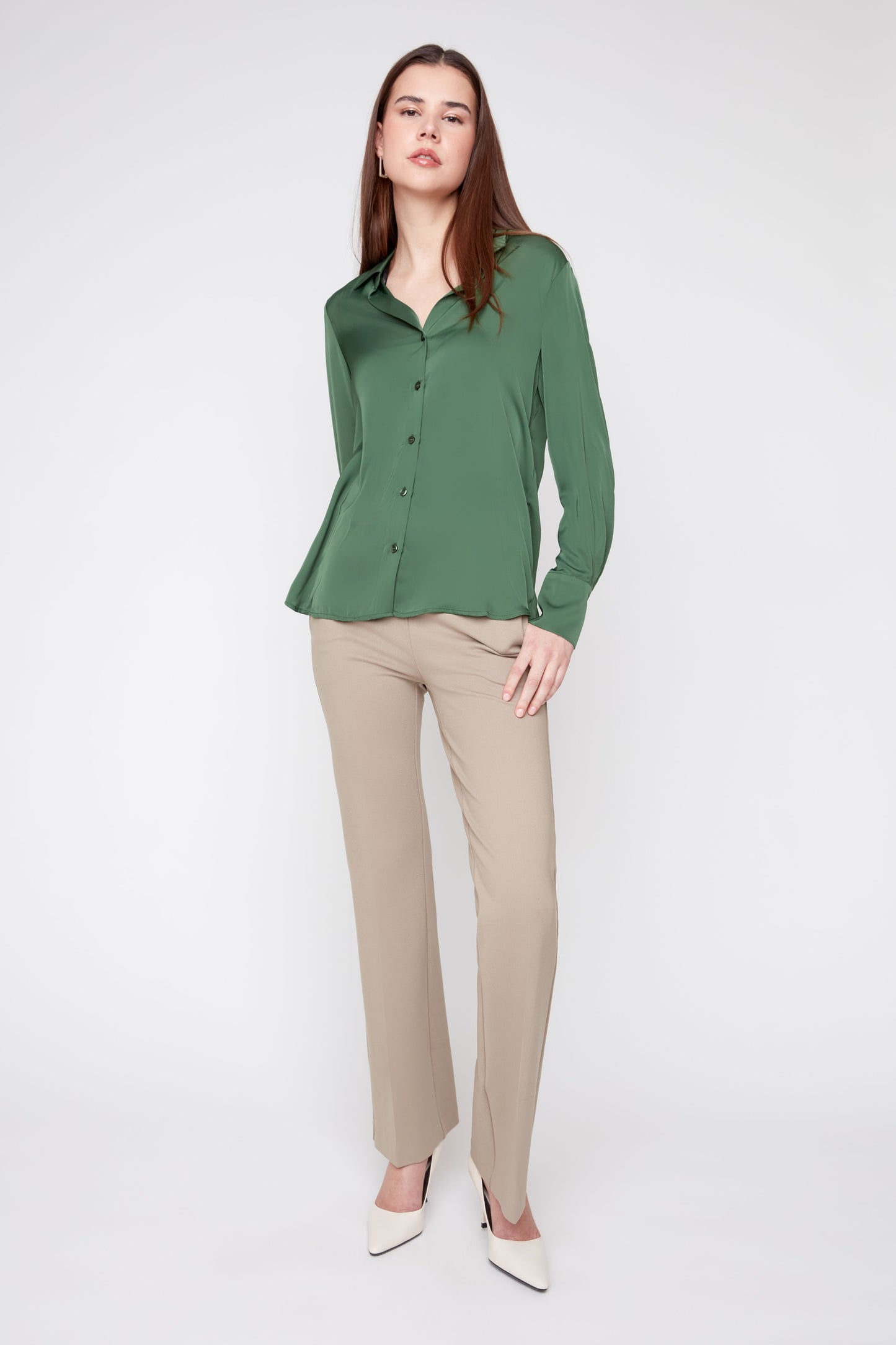 Button Up Collared Blouse