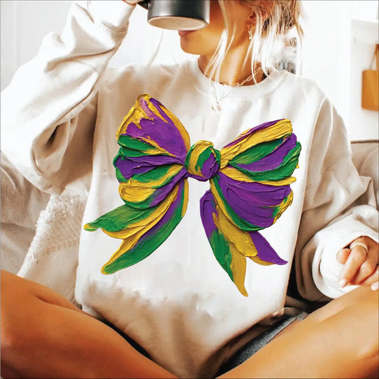 Mardi Gras Carnival Bow Sweatshirt