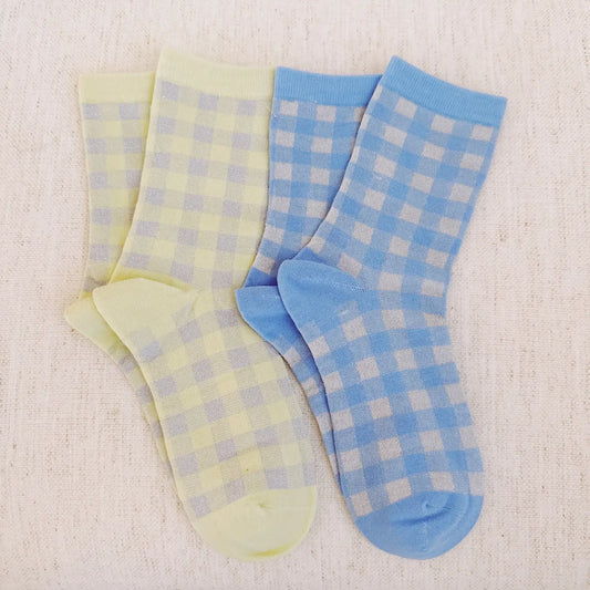 Twinkle Gingham Socks Set of 2