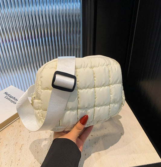 Puffer Quilted Sling Bag Fanny Bag Belt