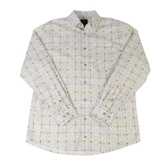 Long Sleeve Mosaic Geo Print Shirt