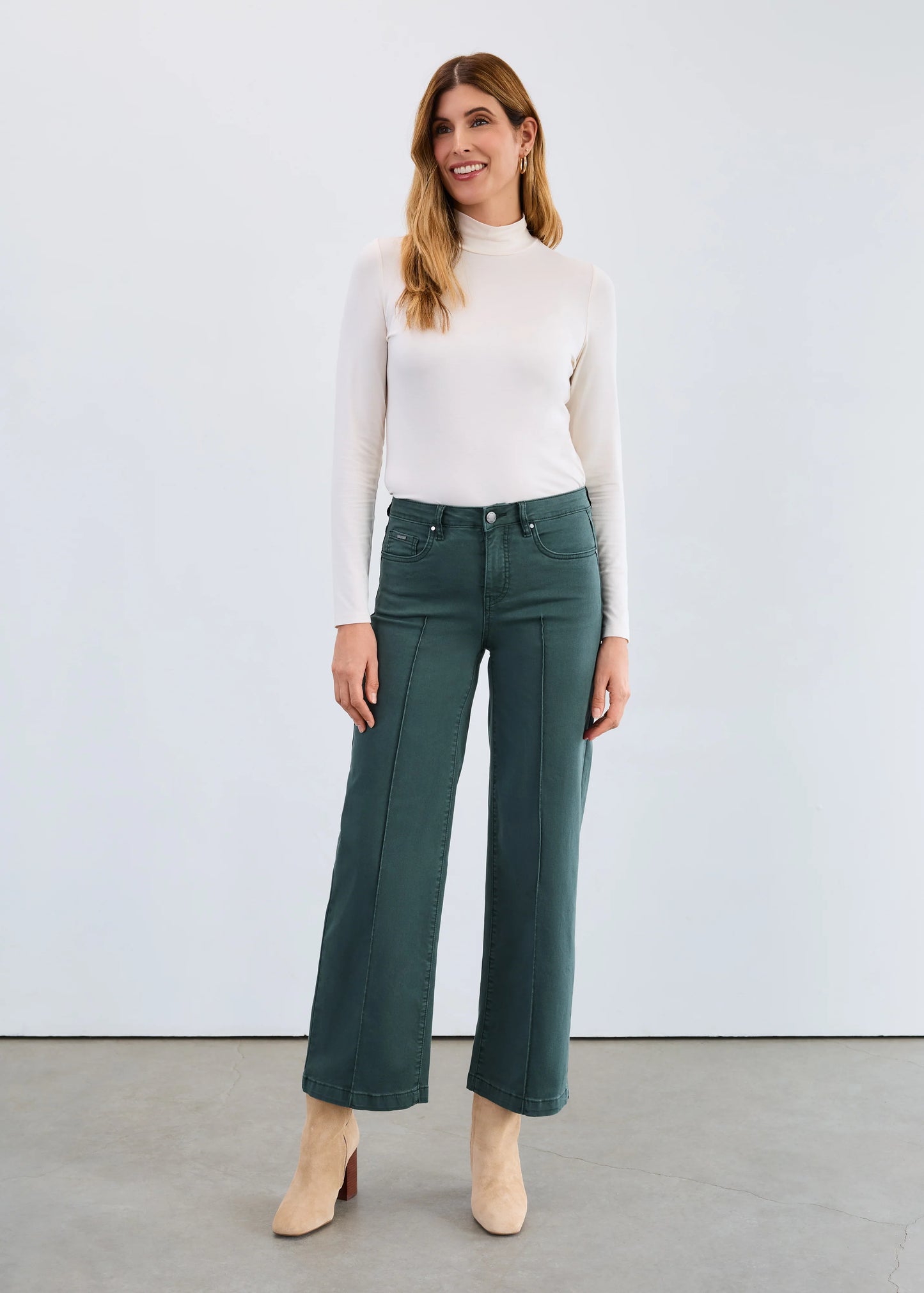 Olivia Pintuck Wide Leg Jean