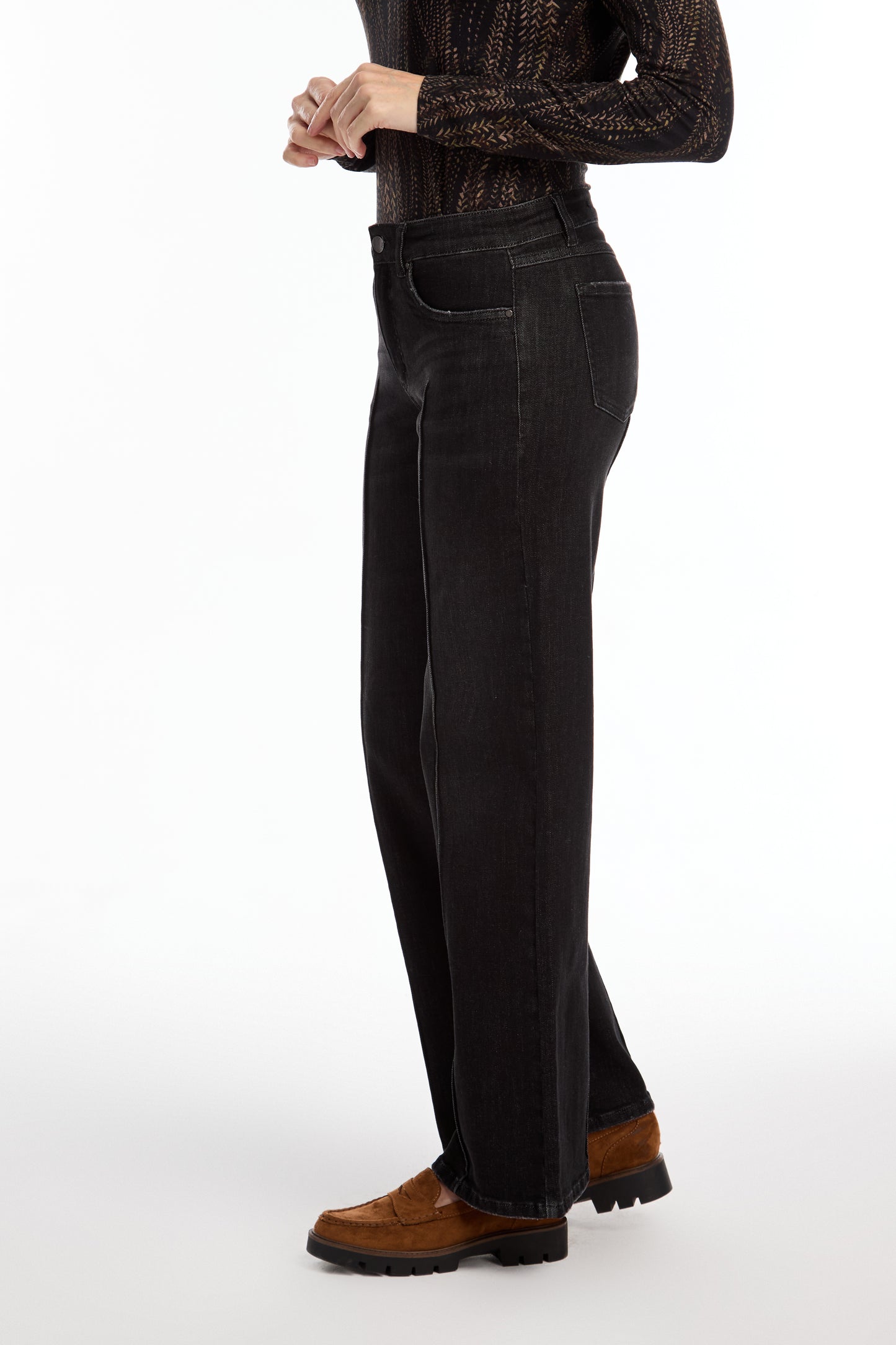 Olivia Pintuck Wash Wide Leg Jean