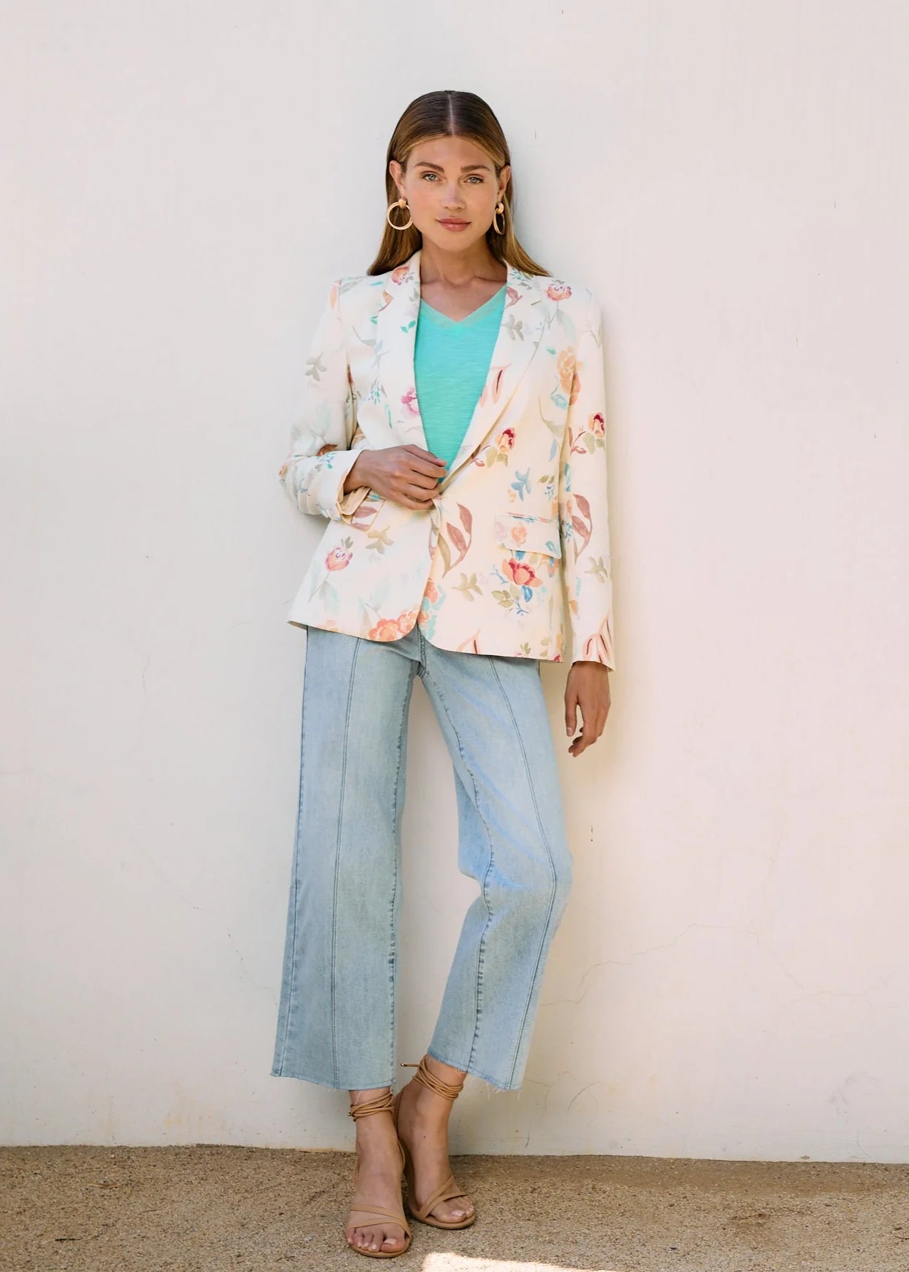 Olivia Wide Leg Pintuck Jean