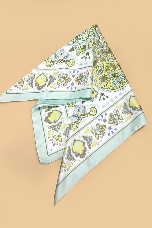 Paisley Mint Silky Feel Bandana Scarf
