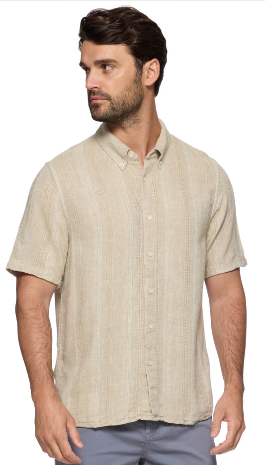 Oceanside Short Sleeve Linen Blend Shirt
