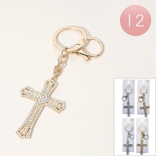 Stone Paved Cross Keychains