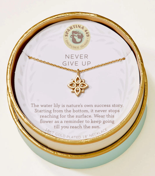Sea La Vie Never Give Up/Lotus Necklace