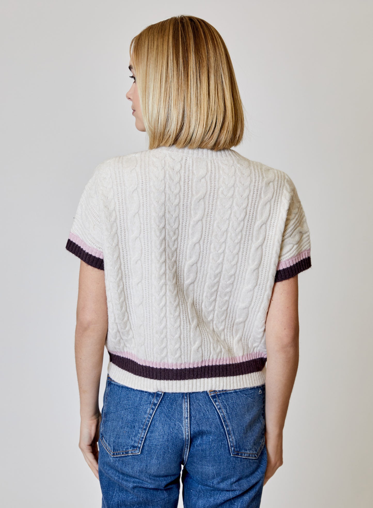 V Neck Short Sleeve Button Front Cardigan