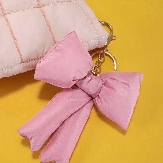 Trendy Puffy Bow Ribbon Bag Charm