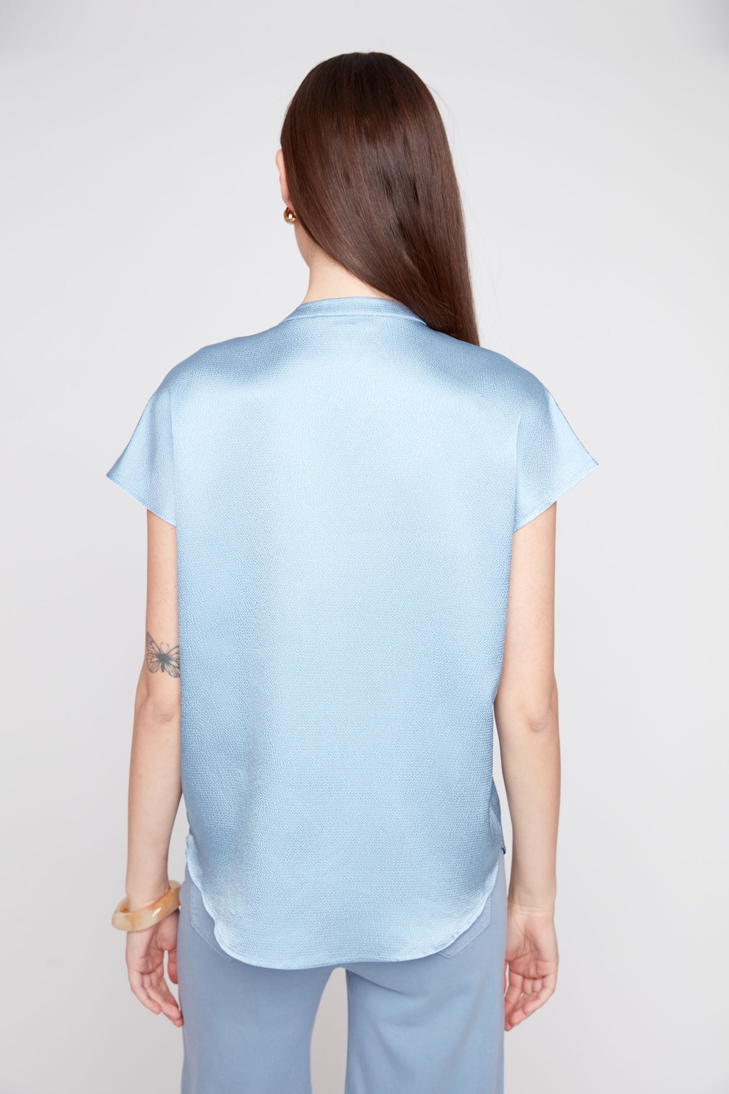 Waffle Texture V-Neck Blouse