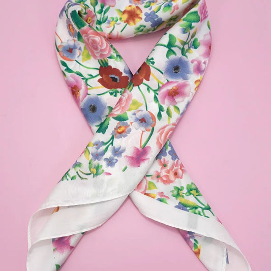 Large Floral Print Bandana Scarf