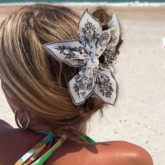 Boho Paisley Hair Bow Scrunchie