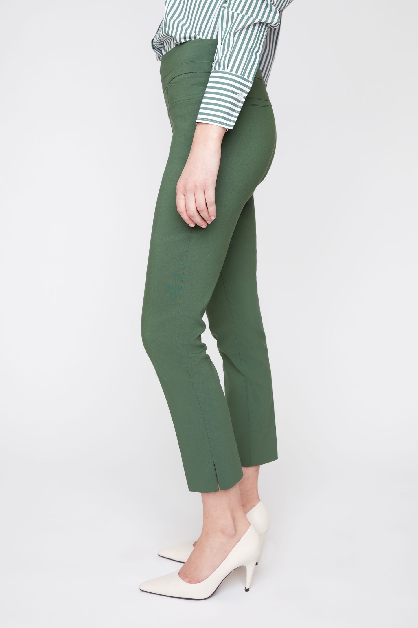 Stretch Pull-On Slim-Ankle Pants