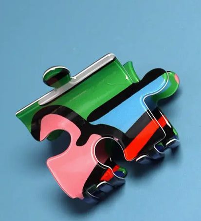 Colorful Puzzle Hair Claw Clips