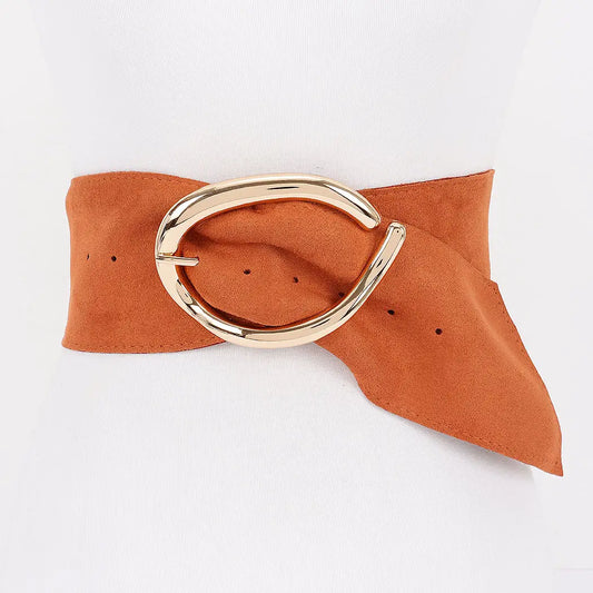 Faux Suede Metal Buckle Belt