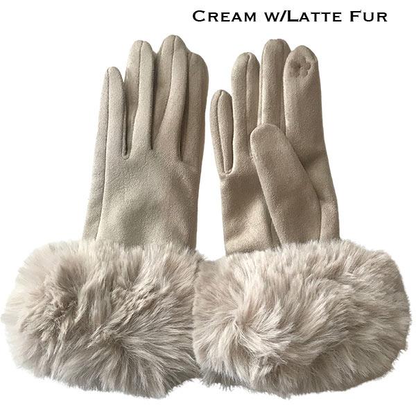 Faux Rabbit Trim Gloves