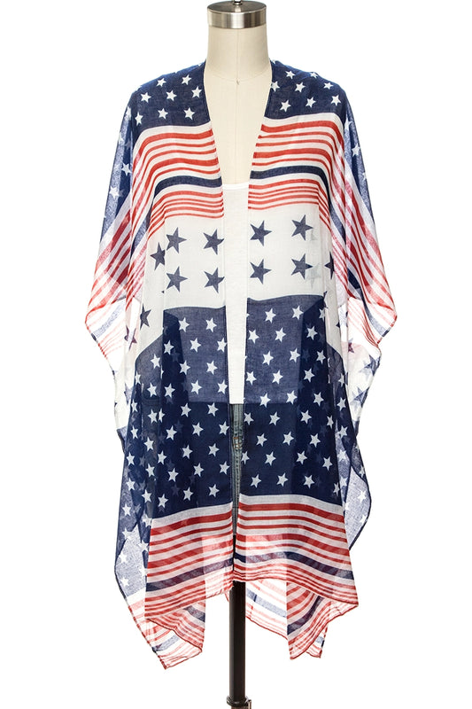 Star Printed Kimono Cardigan