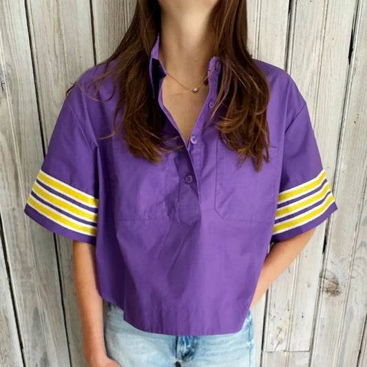 Stripe Sleeve Poplin