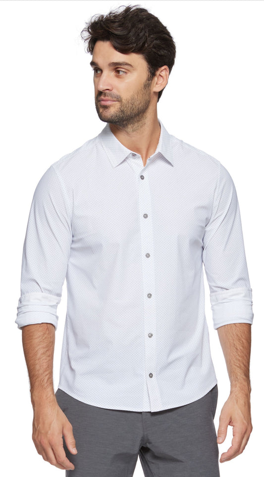 Loretto Long Sleeve Dot Print Journey Shirt