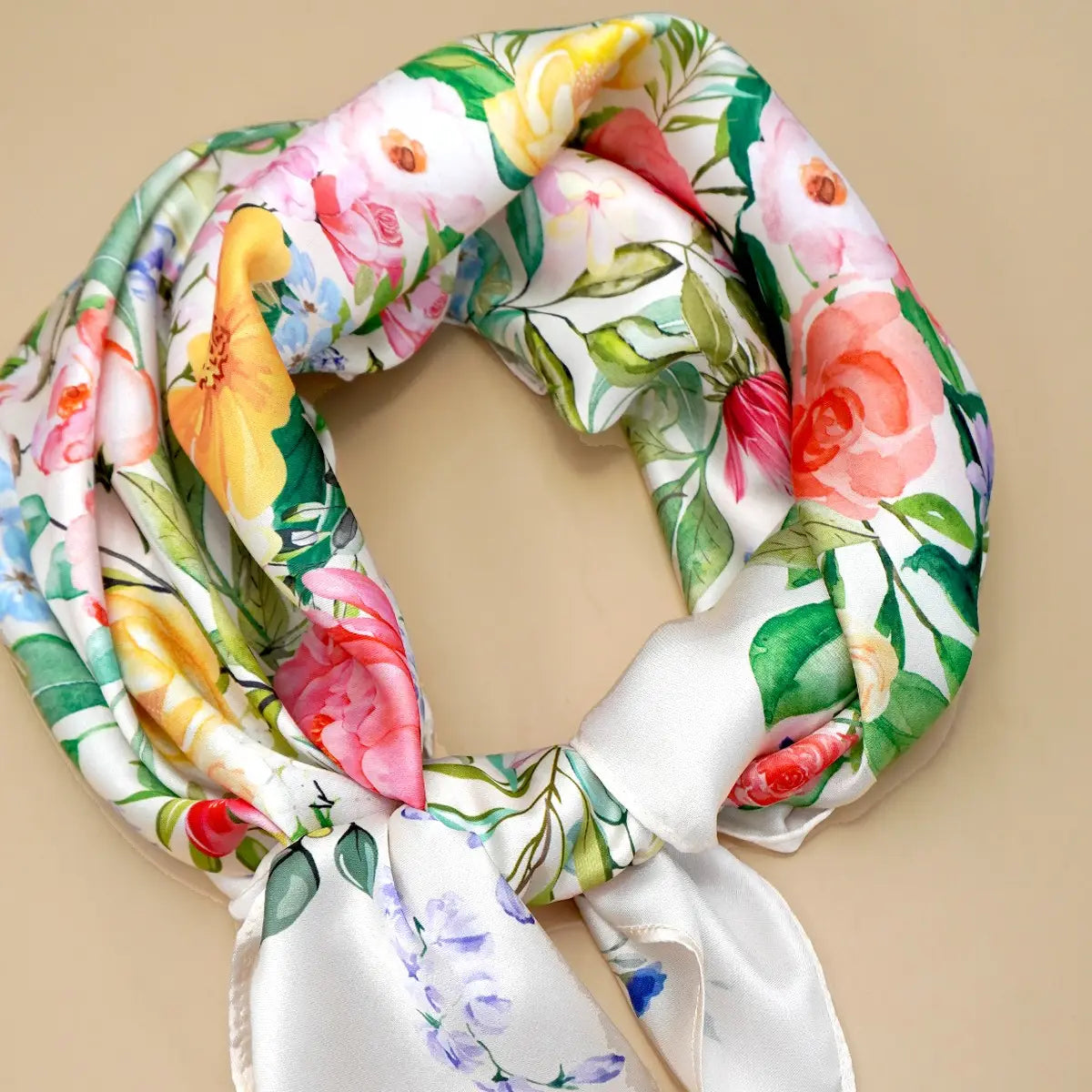 Large Floral Print Bandana Scarf