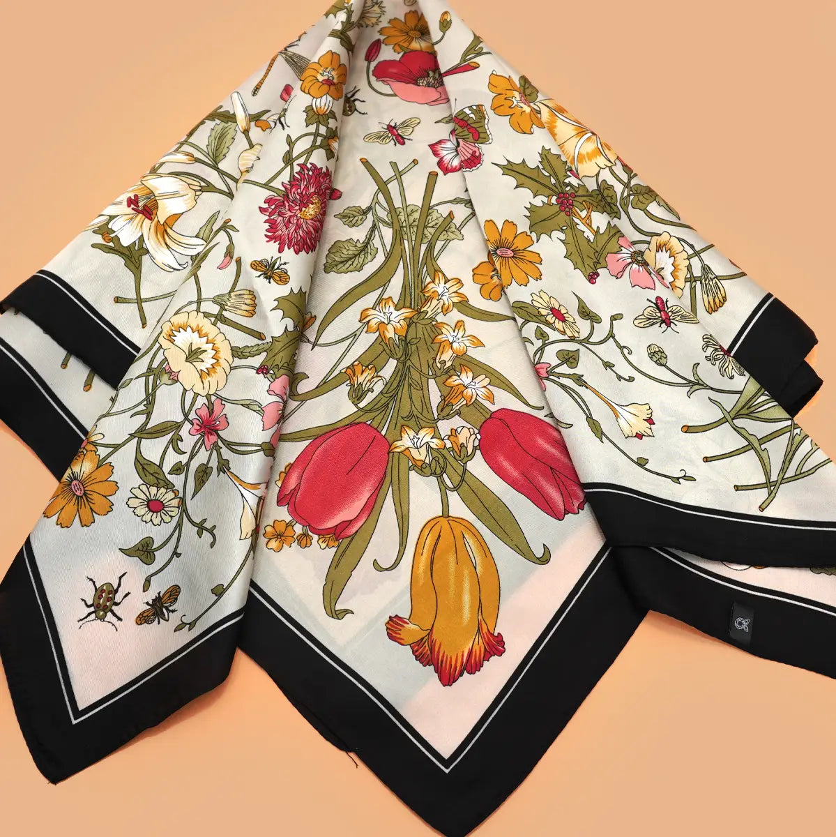 Large Floral Print Bandana Scarf