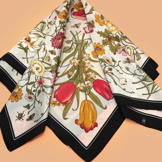 Large Floral Print Bandana Scarf