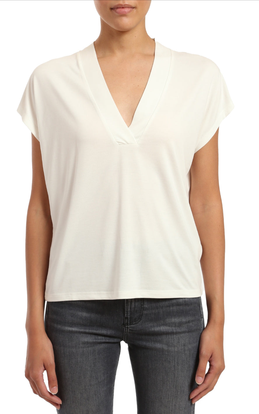 Wide V Neck Modal Top