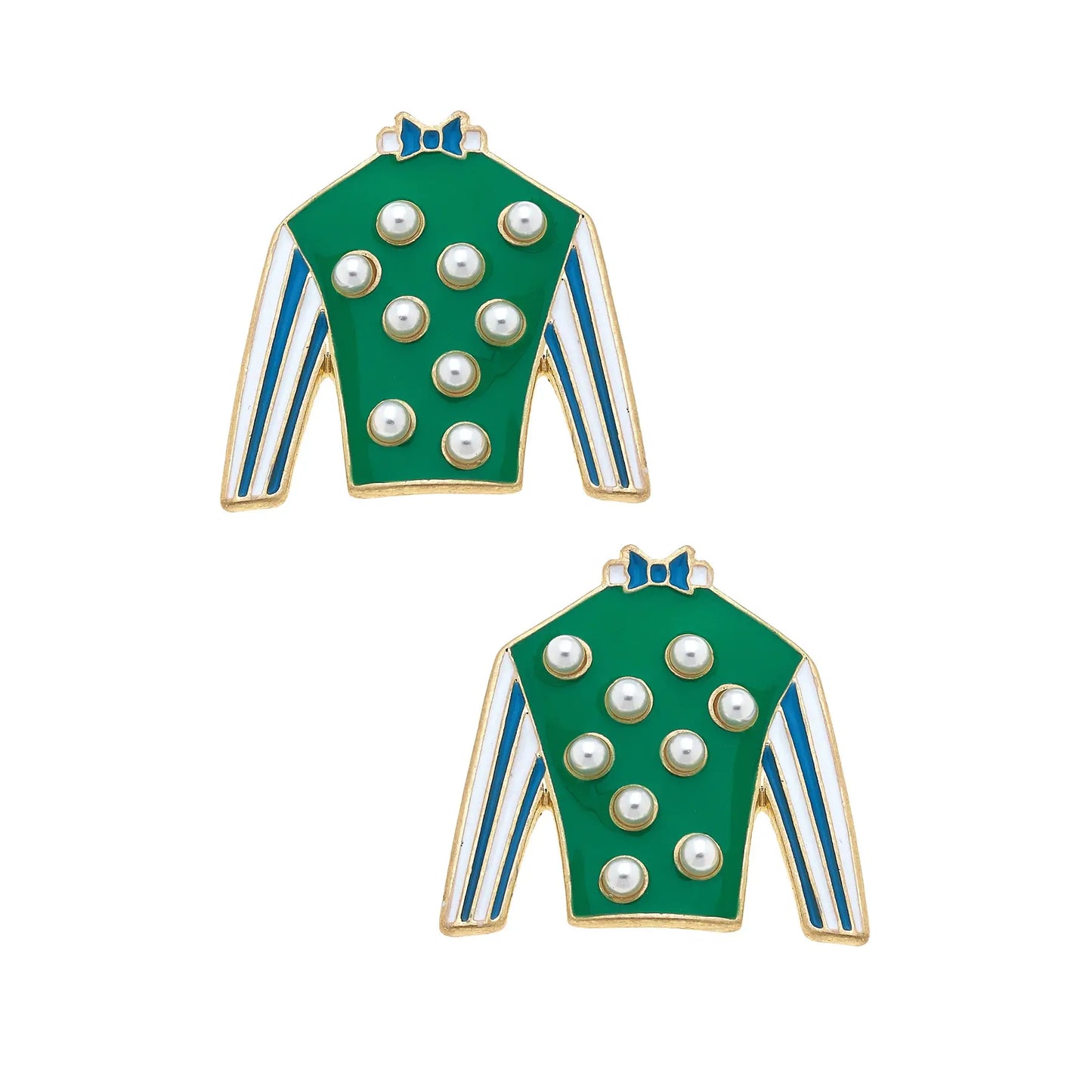 Freckles Jockey Silk Enamel Stud Earrings