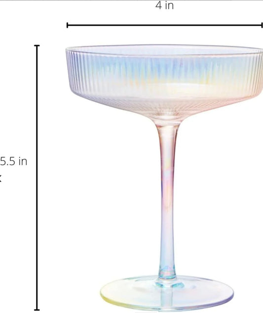 Ripple Ripped Champagne Coup- Set of 4