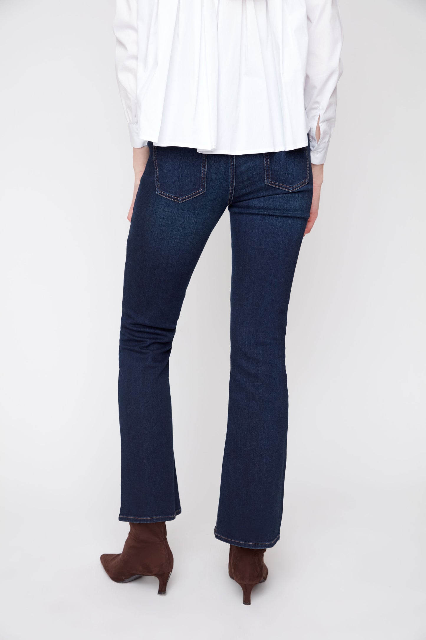 Bootleg Horsebit Detail Denim Pants