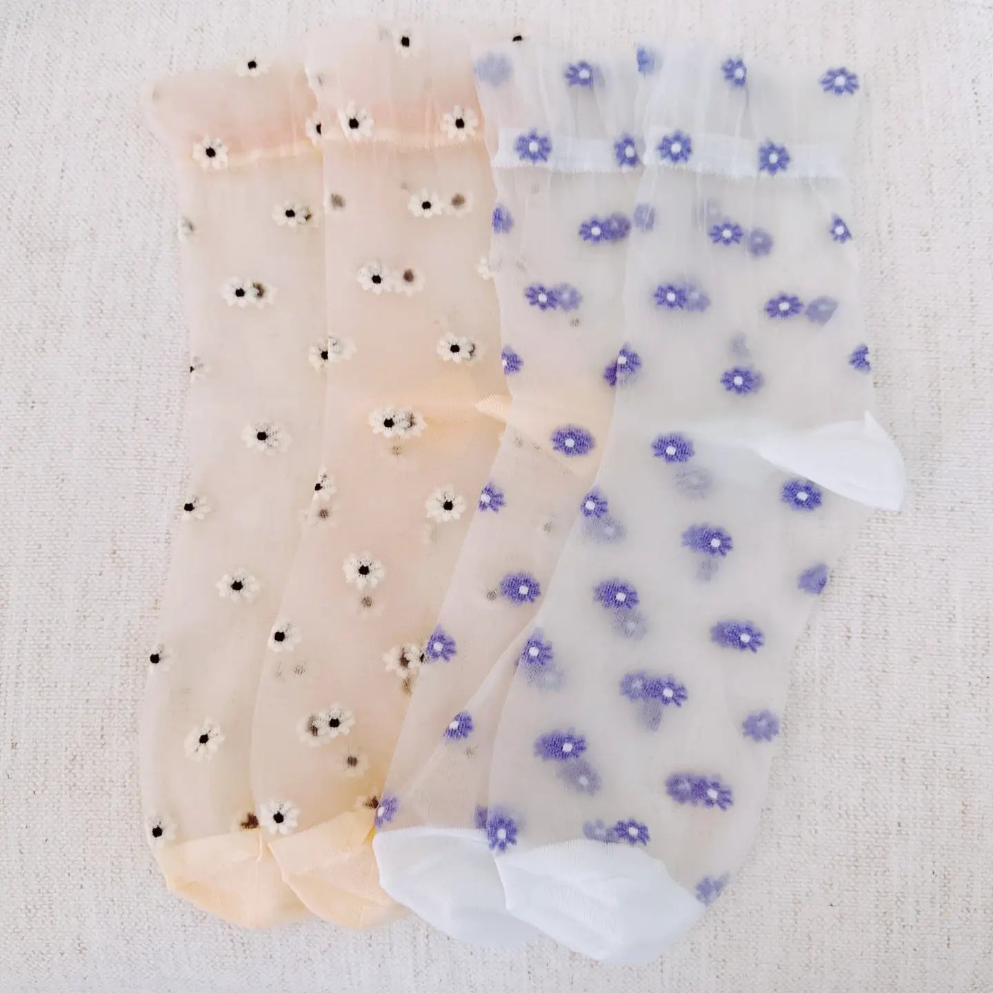 Mini Daisy Sheer Socks Set of 2