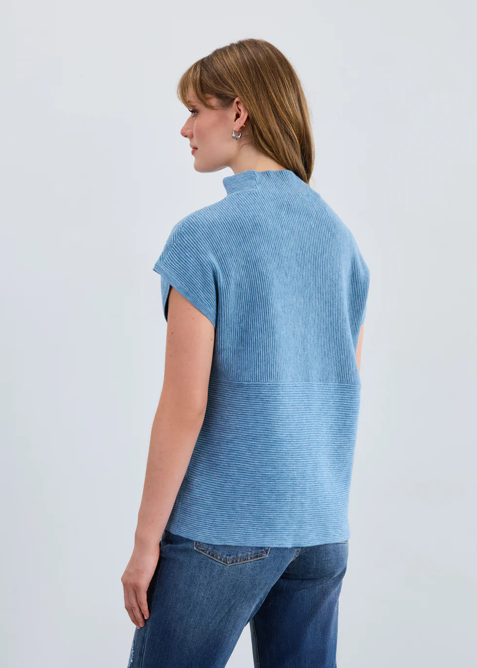 Ottoman Cap Sleeve Sweater Vest