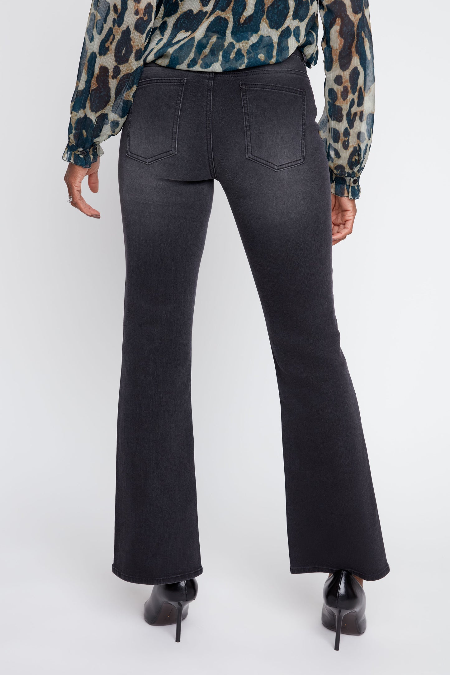 Bootleg Horsebit Detail Denim Pants