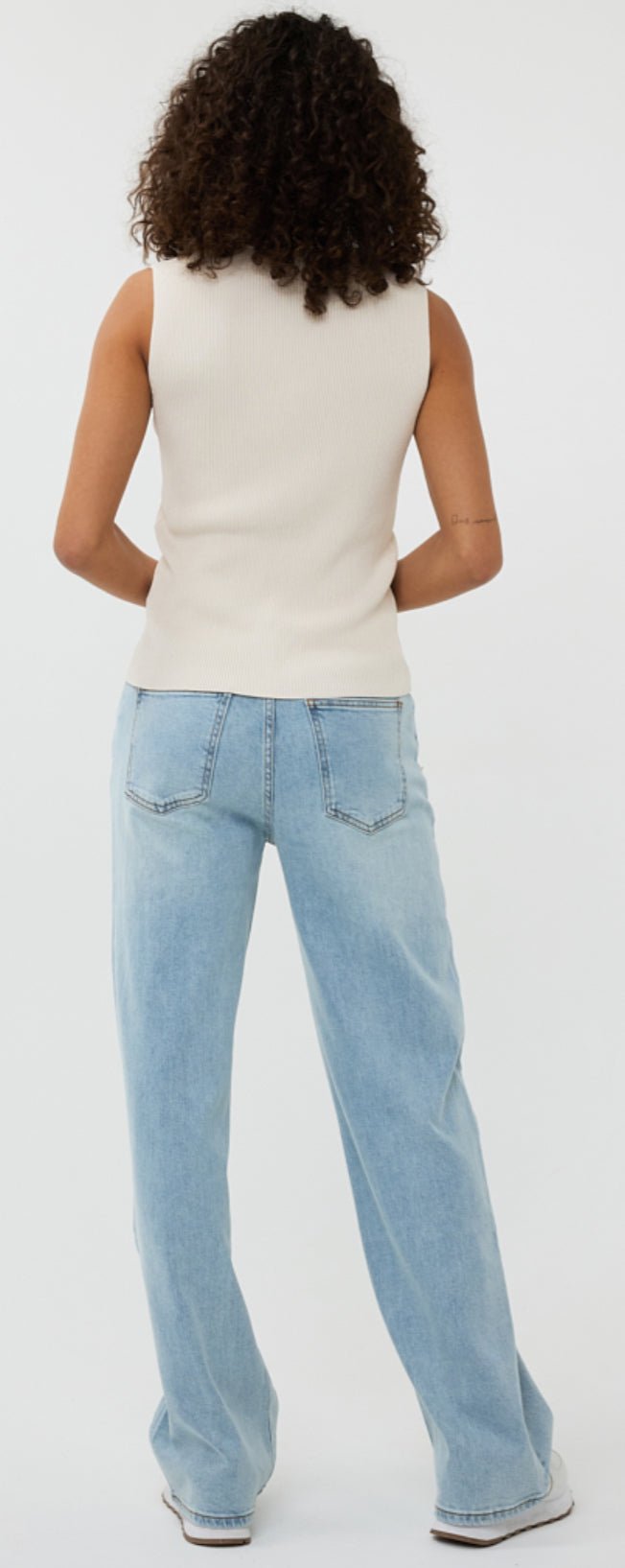 Short Sleeve Rib Vest With Buttons