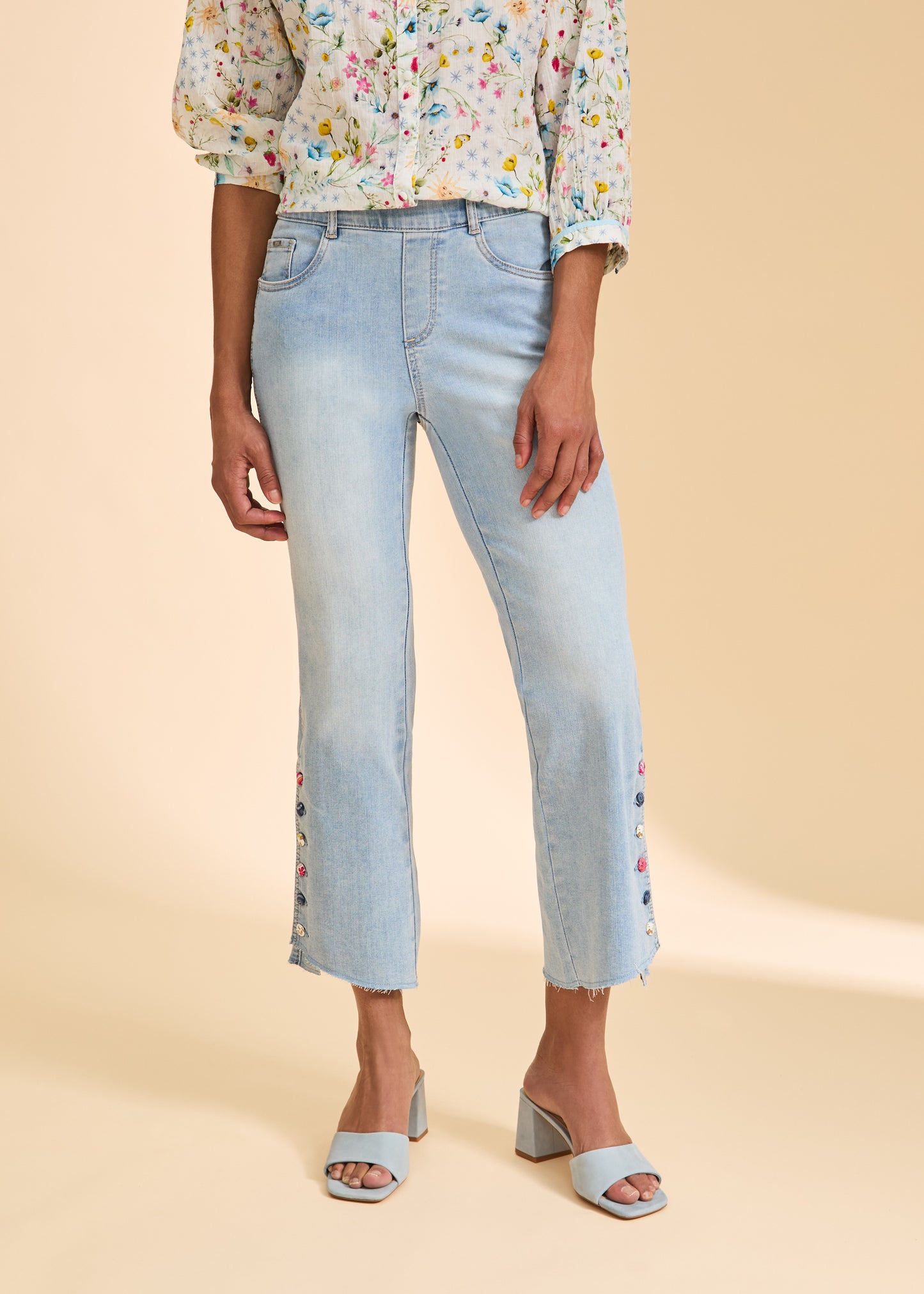 Pull On Boot Crop Jeans