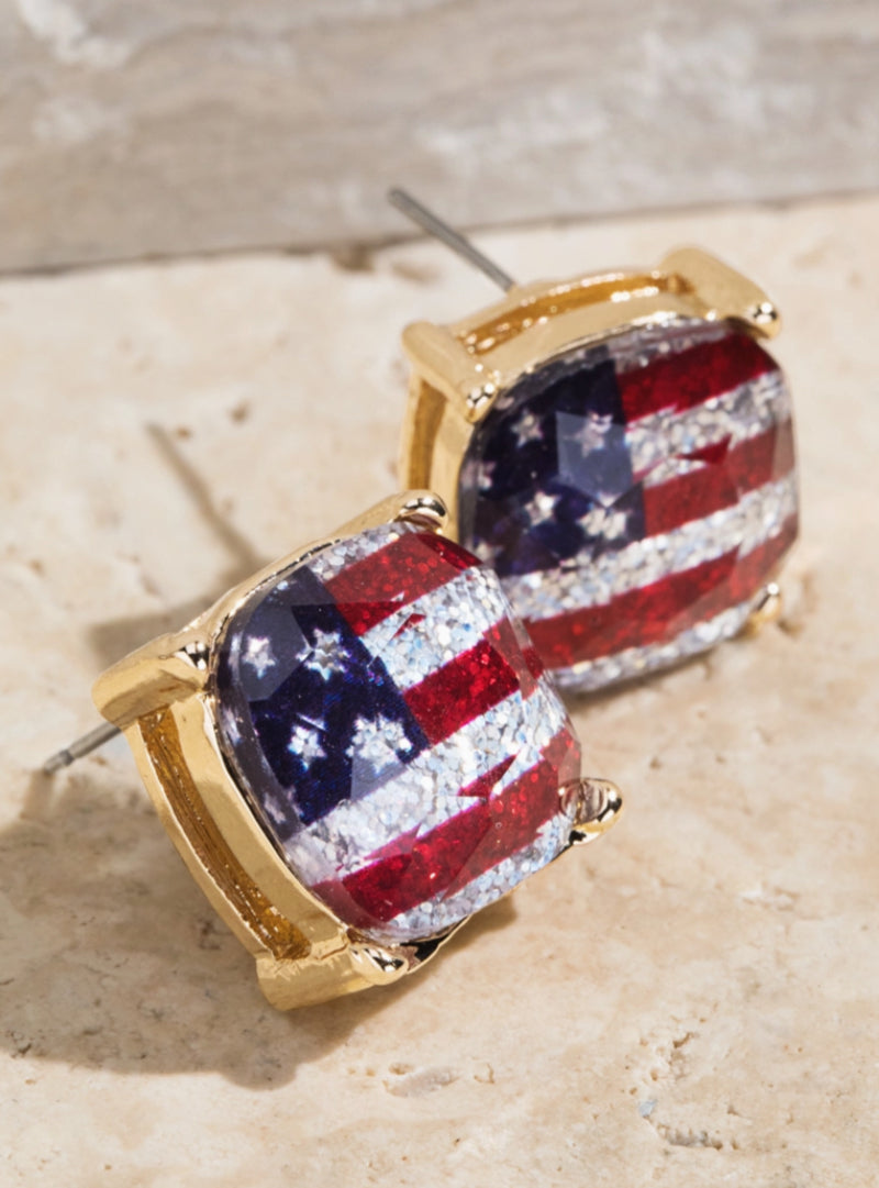 American Flag Stud Earrings