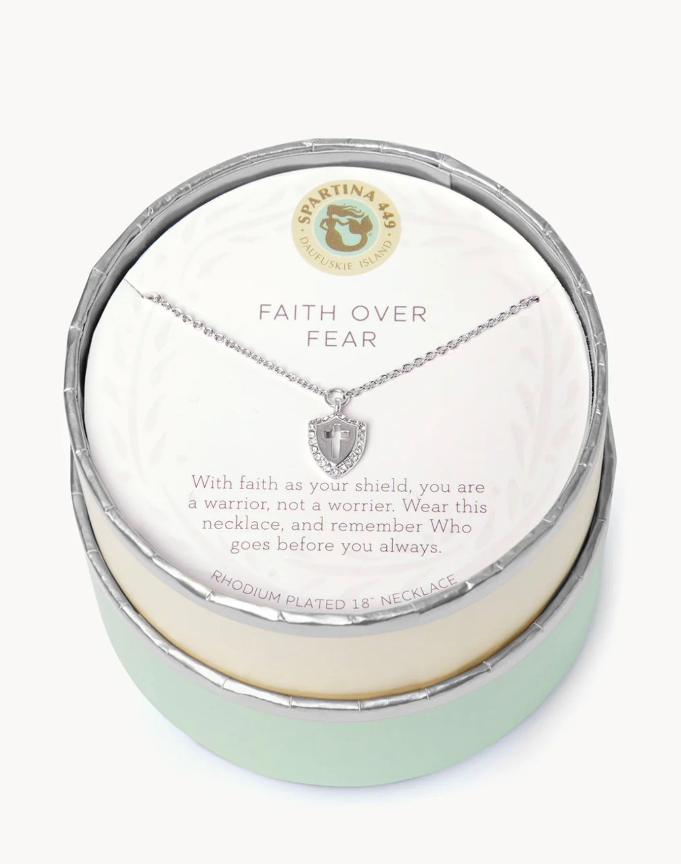 Sea La Vie Faith Over Fear/ Cross Shield Necklace
