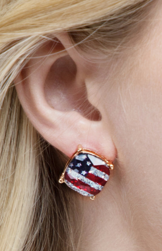 American Flag Stud Earrings