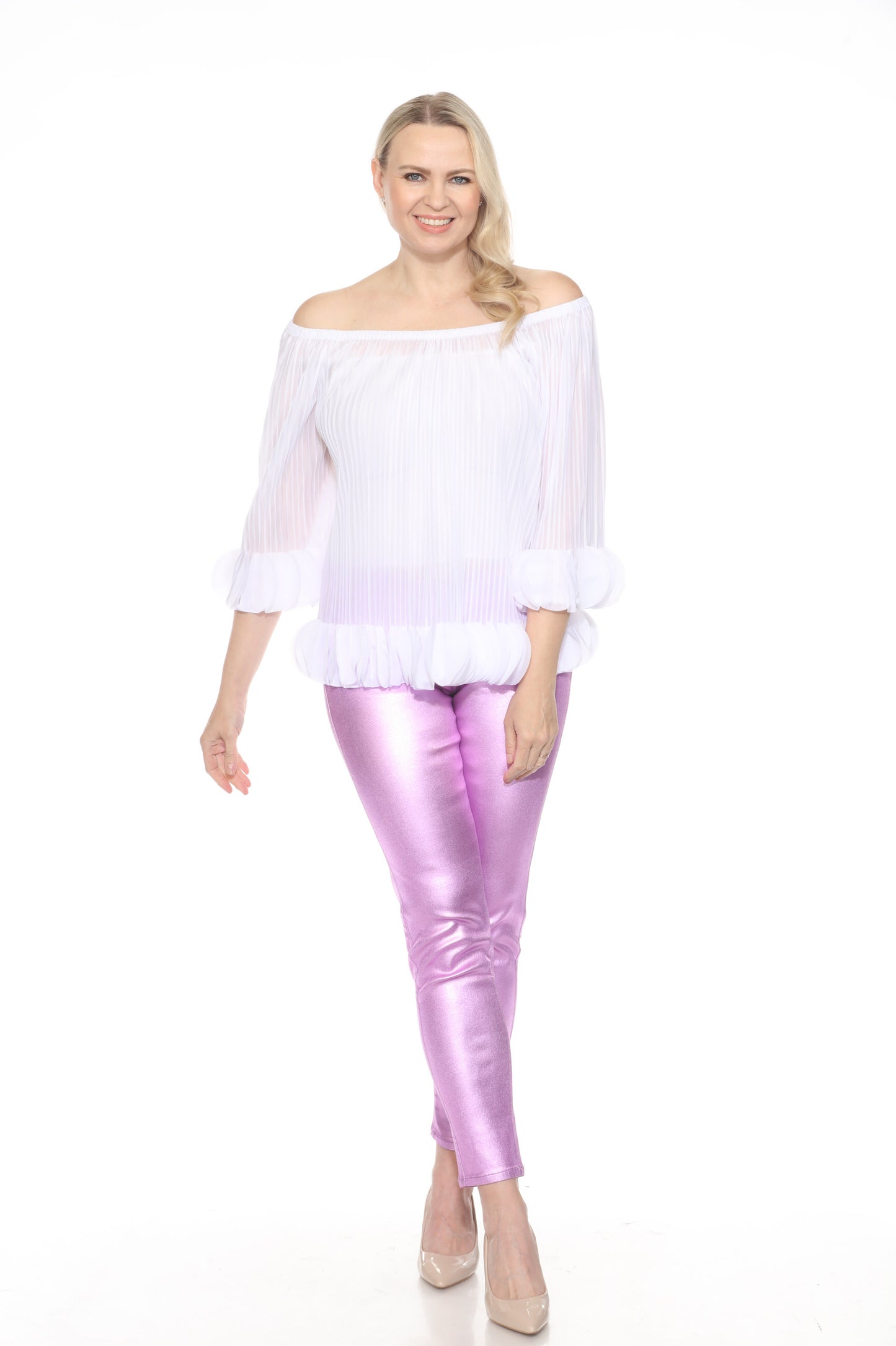 Pleated Off Shoulder Blouse