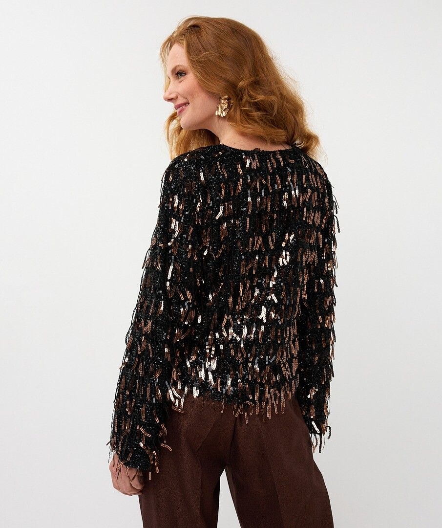 Sequin Fringe Top