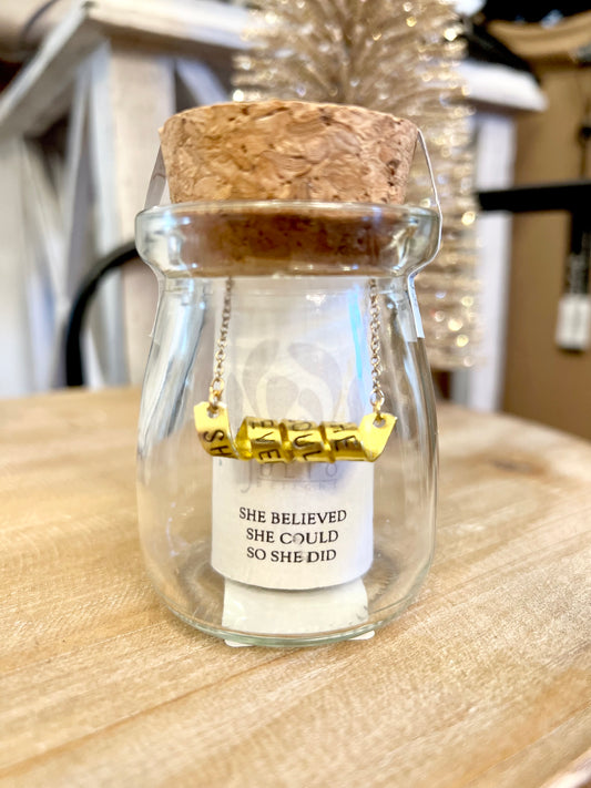 Julio Message on Scroll Coil Necklace