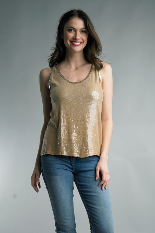 Sequin Jersey Tank Top