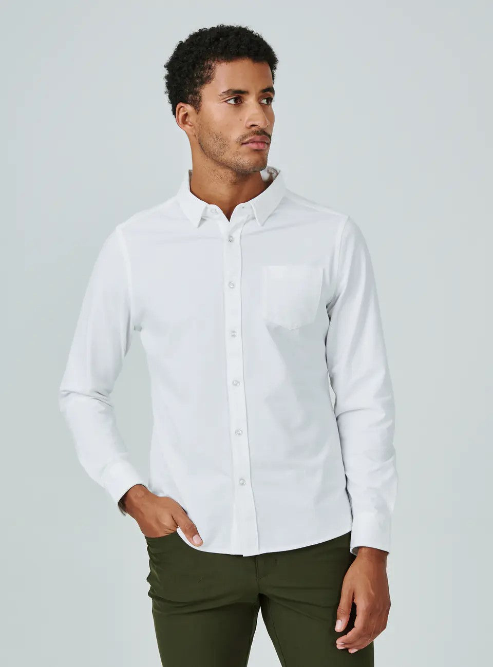 Oxford Stretch Button Front Shirt
